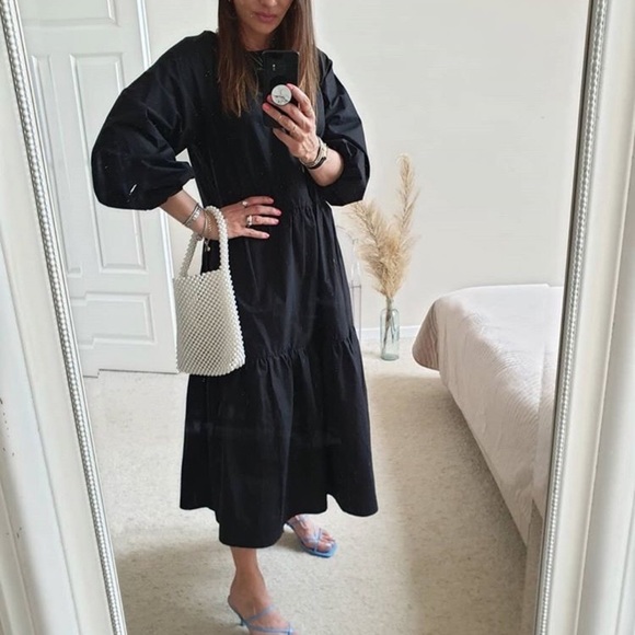 h&m balloon sleeve dress